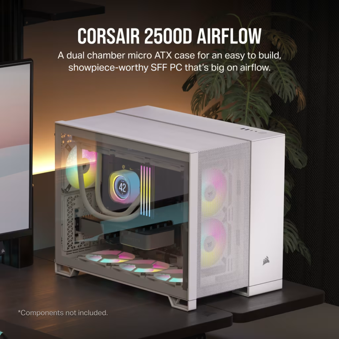 Corsair 2500D Airflow White Dual Chamber Case CC-9011264-WW