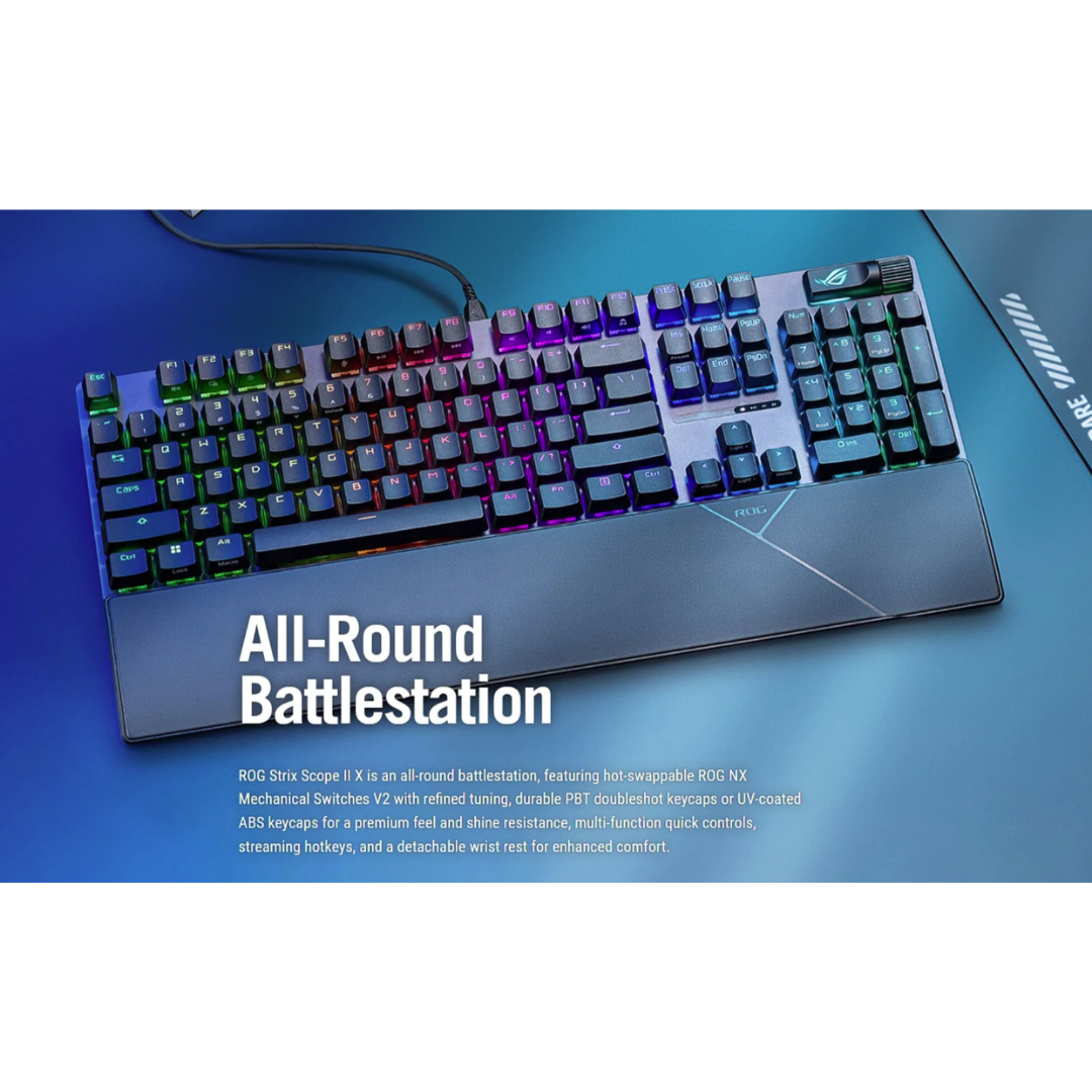 Asus ROG Strix Scope II X Black NX Snow V2 Switch PBT Mechanical Gaming Keyboard XA14