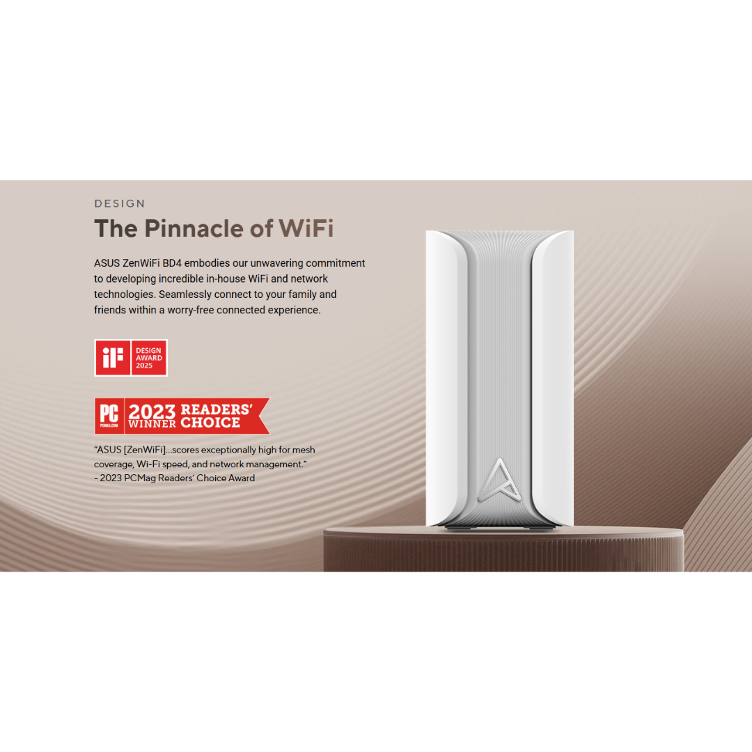 Asus ZenWiFi BD4 BE3600 2-Pack Dual-Band WiFi 7 Whole Home Mesh System Extendable Router