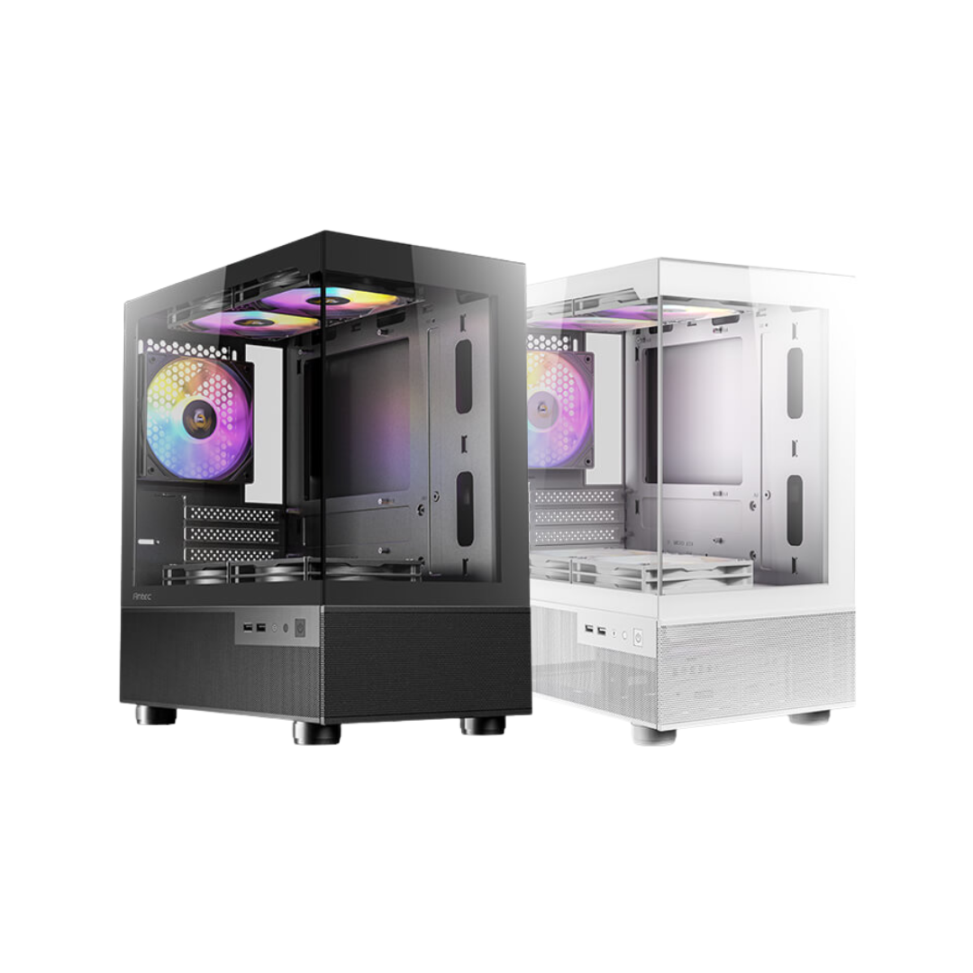 Antec CX200M RGB Elite Micro-ATX | ITX Mini-Tower Gaming Case (Black | White)