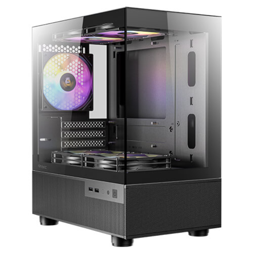 Antec CX200M RGB Elite Micro-ATX | ITX Mini-Tower Gaming Case (Black | White)