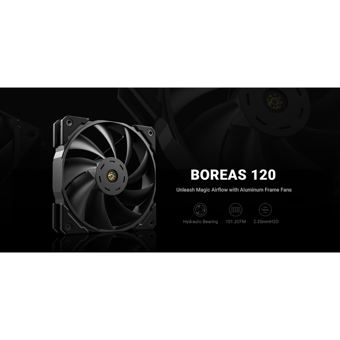 ID Cooling Boreas 120mm Black 101.2CFM 35.5dBA aux Fan ID-FAN-BOREAS-120