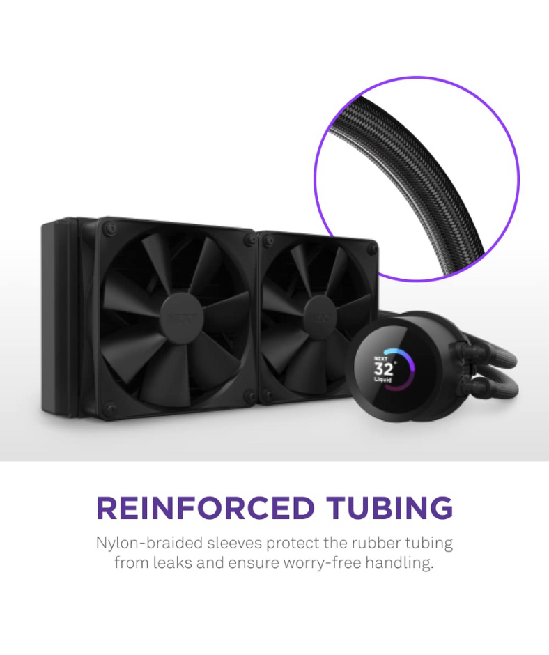 NZXT Kraken 240 Black w/ Monitoring LCD Liquid Cooler RL-KN240-B1