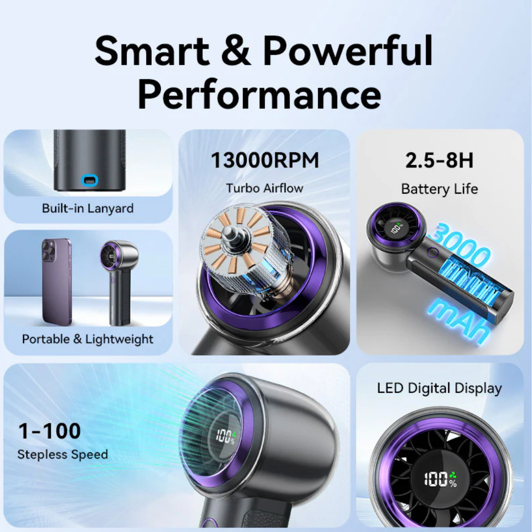 Vention Handheld High-Speed Portable Fan 13000rpm (Beige | Black)