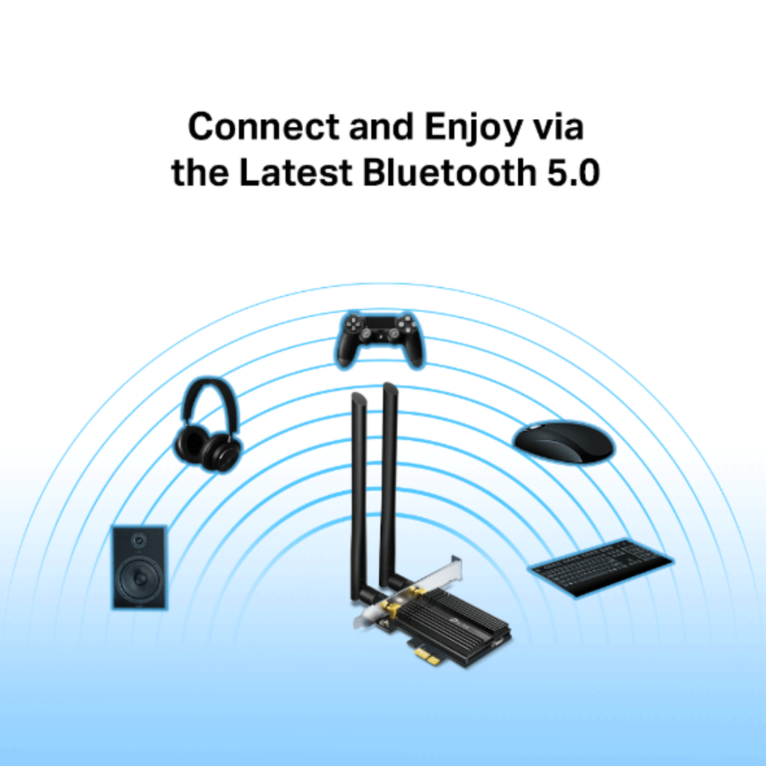 TP-Link Archer TX50E AX3000 Intel WiFi 6 Gigabit Dual Band 2.4GHz 574Mbps + 5GHz 2402Mbps Bluetooth 5.0 PCIe Internet Wireless Receiver Adapter
