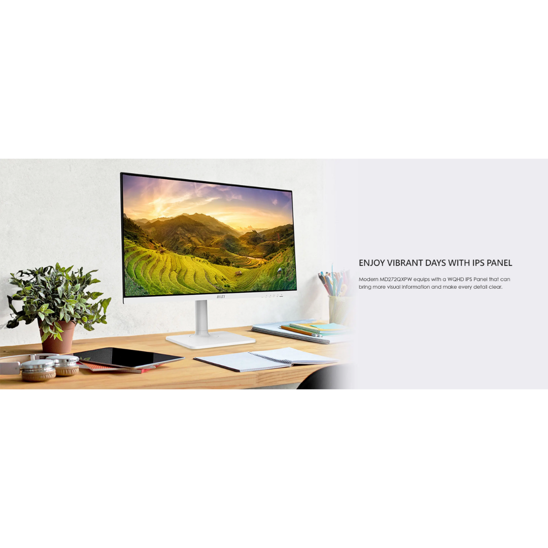 MSI Modern MD272QXPW 27" IPS 100Hz WQHD 2560x1440 1ms IPS Business Professional Monitor