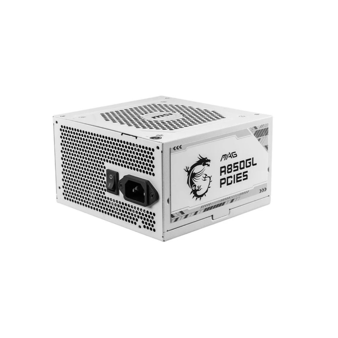 MSI MAG A850GL 850W 80+ Gold PCIe 5.0 Gen 5 ATX 3.0 Full Modular Power Supply (White)