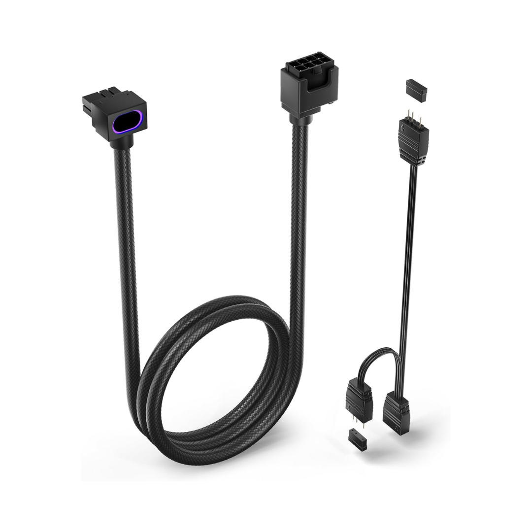 Asiahorse Hydrus ARGB PSU Extension Cable 8PIN 30CM GPU Model A ( Black | White )