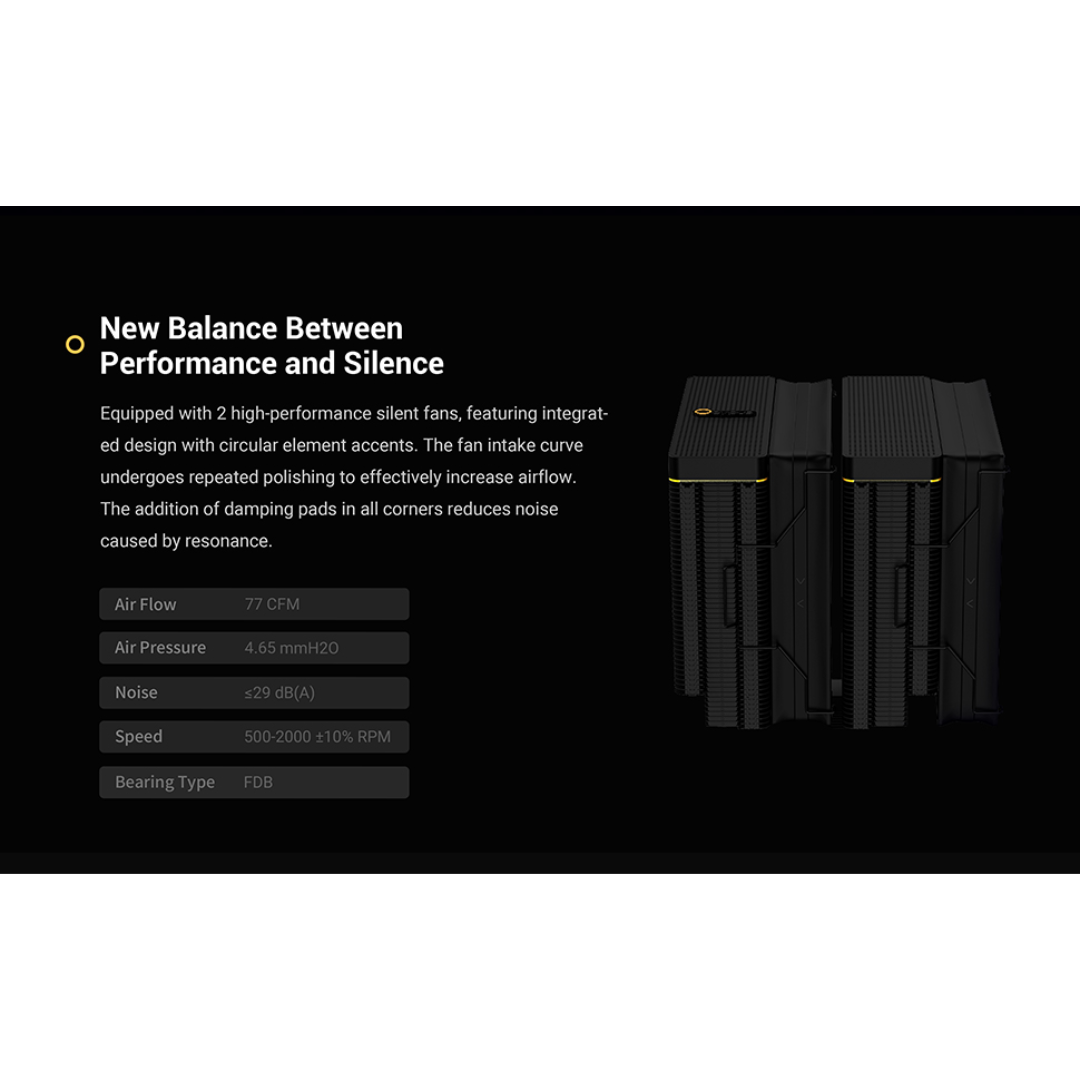 Ocypus Iota A62 Dual Fan CPU Air Cooler (Black IOTA-A62-BK1NNWD00X-GL | White IOTA-A62-WH1NNWD00X-GL