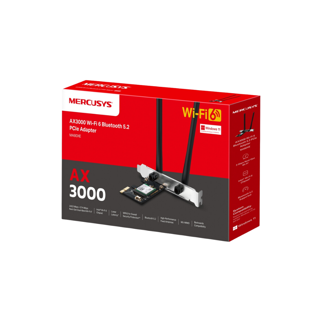 Mercusys MA80XE AX3000 Wi-Fi 6 Bluetooth 5.2 PCIe Adapter