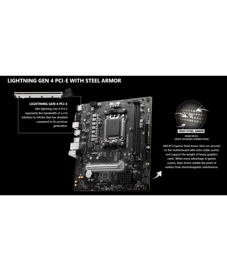 MSI Pro B650M-B 4*DDR5 AM5 Motherboard 911-7E28-005