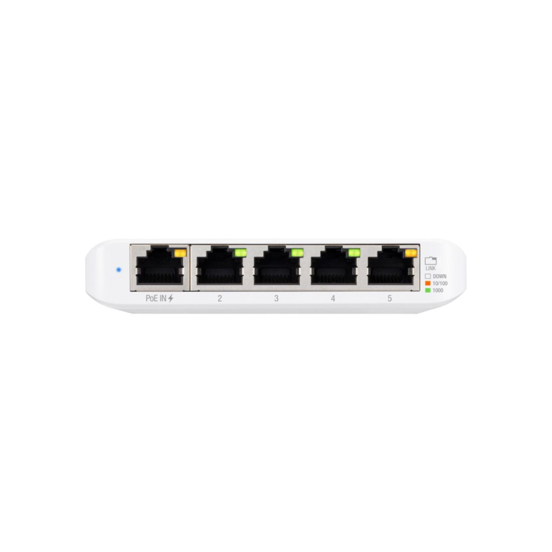 Ubiquiti USW-Flex-Mini USW Flex Mini Compact 5-Port Gigabit Switch can be powered with PoE or a 5V USB-C adapter