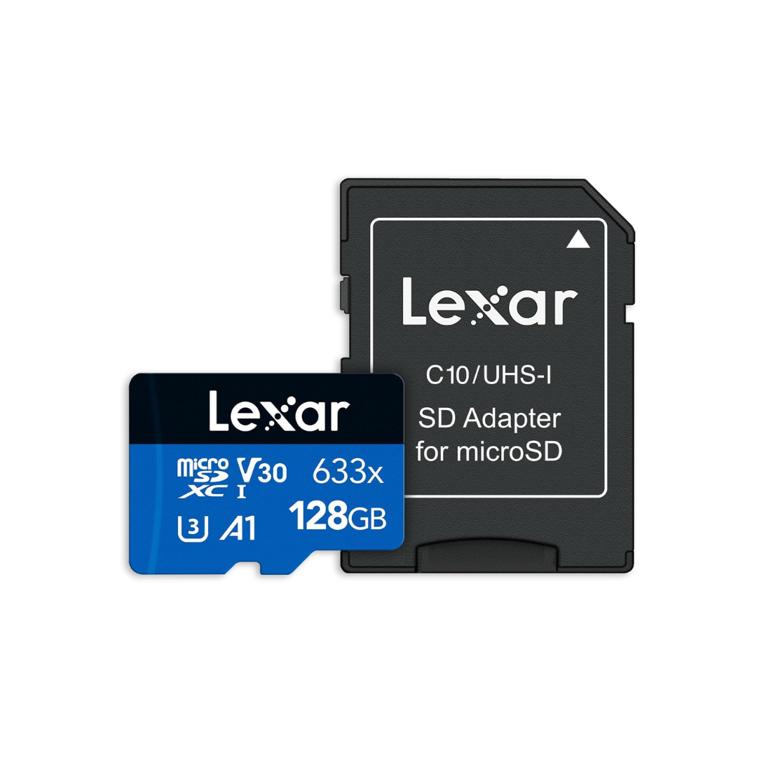 LEXAR 633x microSDXC 128GB CLASS10 UHS-I Micro SD Card w/ ADAPTER LSDMI128BB633A