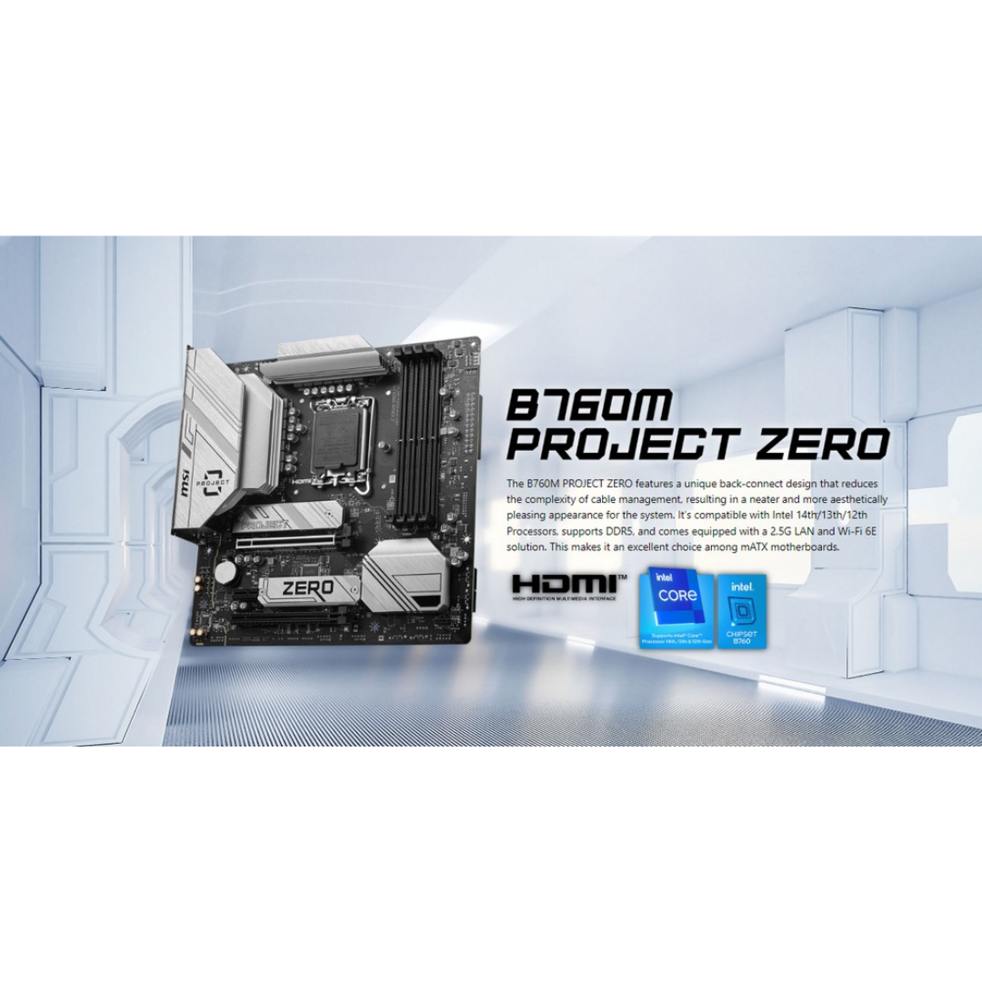 MSI B760M Project Zero 4*DDR5 LGA 1700 Motherboard 911-7E14-001