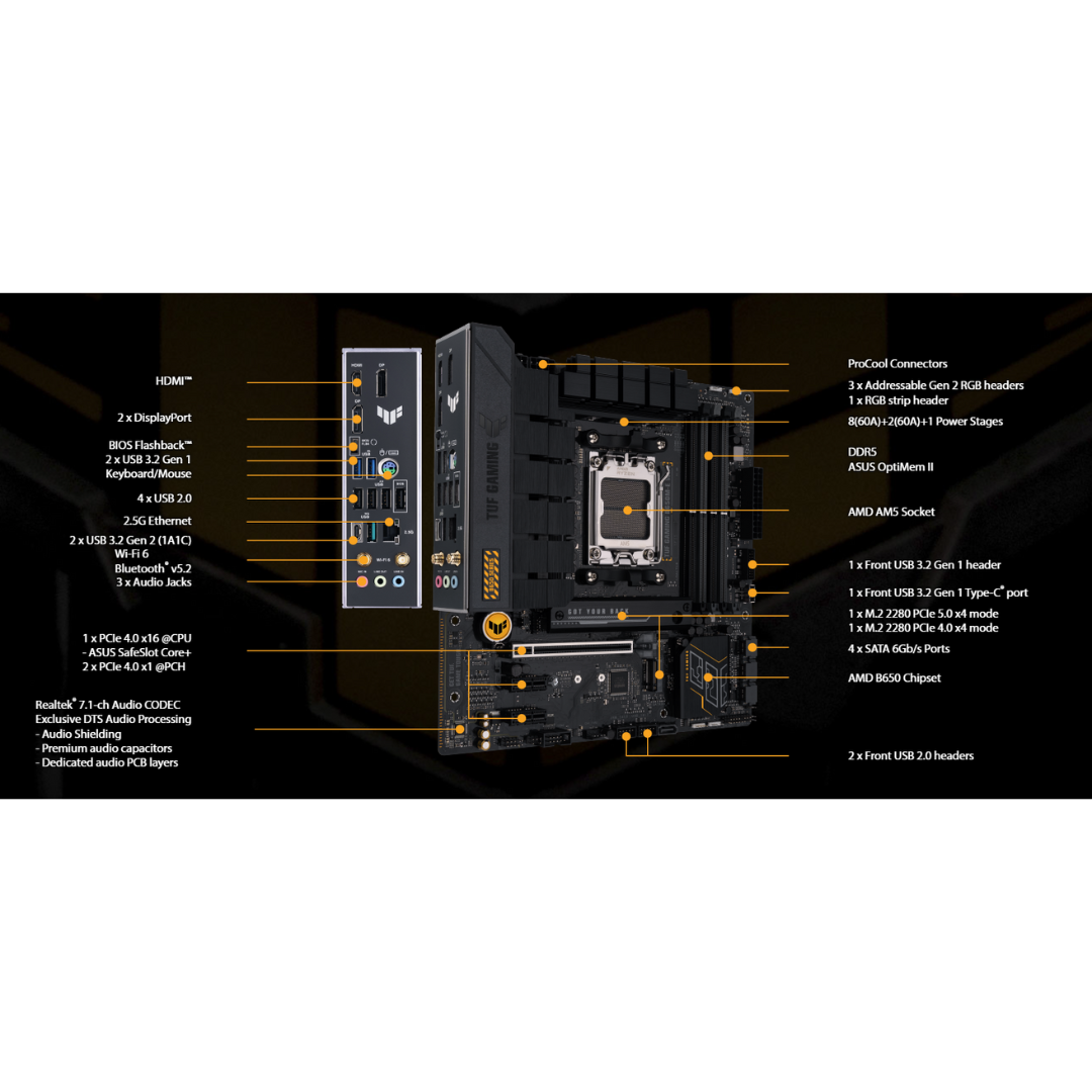 Asus TUF Gaming B650M-E WIFI DDR5 WIFI6 (AM5) Motherboard