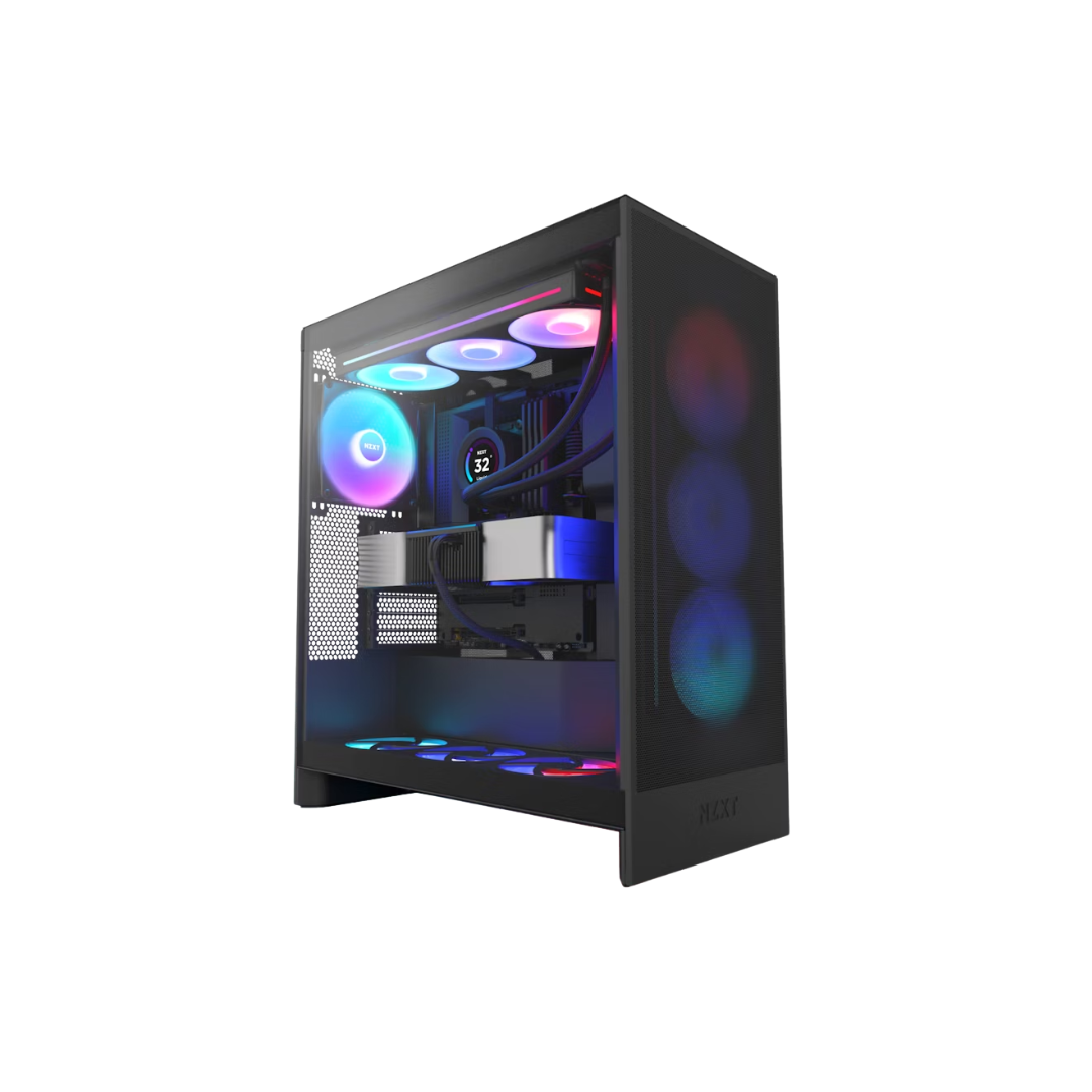 NZXT H7 Flow RGB AIRFLOW Black 2024 TG Mesh ATX Case CM-H72FB-R1