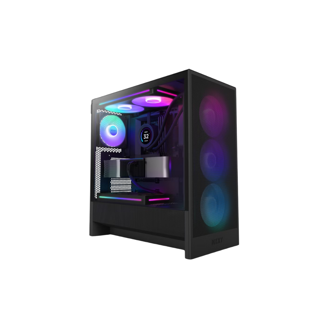 NZXT H5 Flow RGB (2024) Compact ATX Mid-Tower Airflow Case with RGB Fans ( Black CC-H52FB-R1 | White CC-H52FW-R1 )