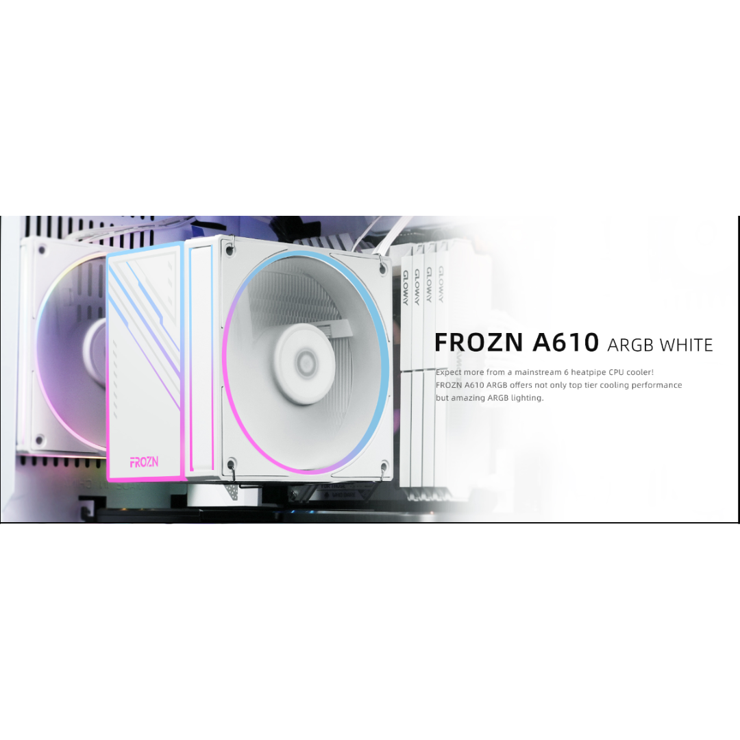 ID Cooling FROZN A610 ARGB White 6 heatpipe, 1x120mm CPU Cooler