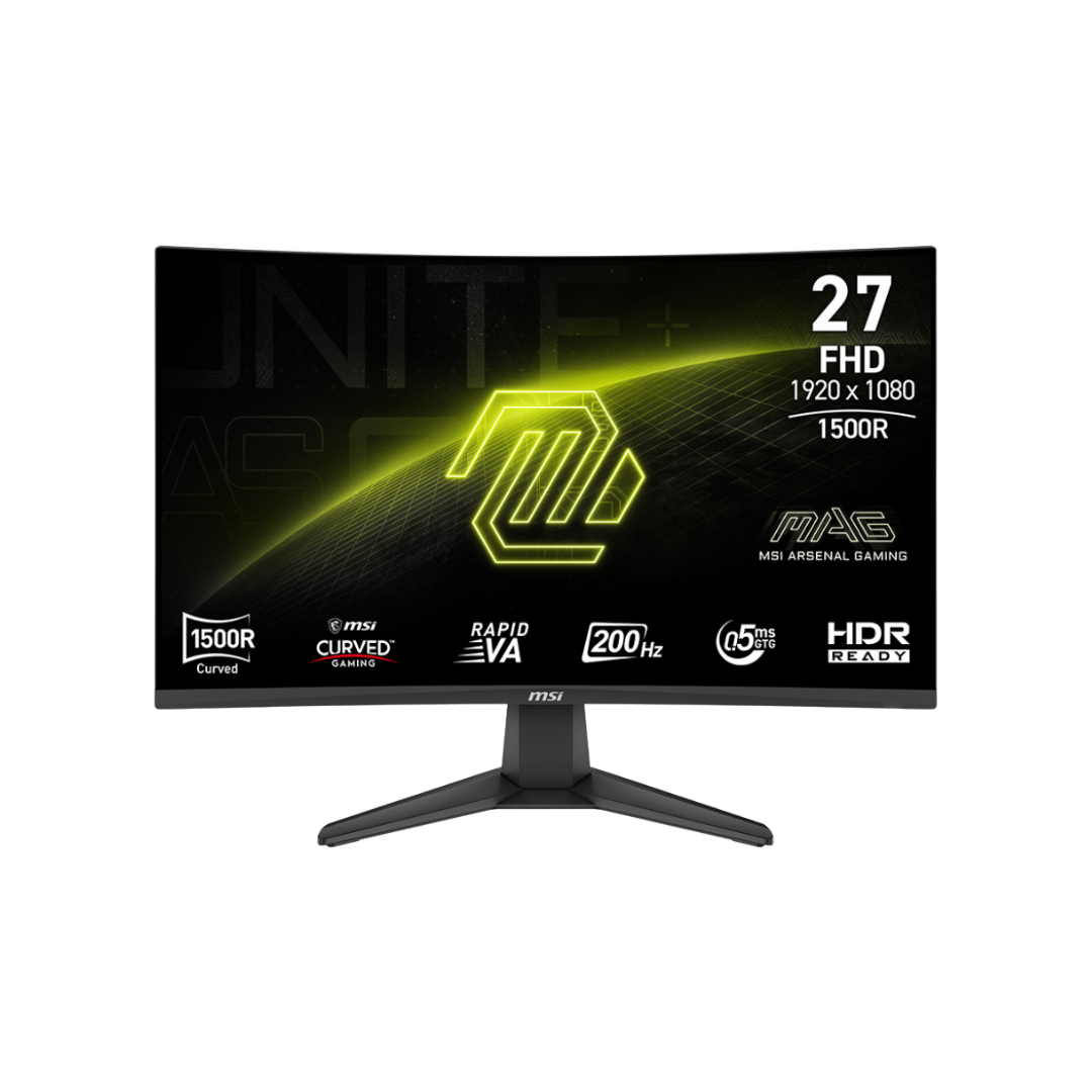 MSI MAG 276CF E20 27" VA 200Hz FHD 1920x1080 0.5ms GtG Adaptive-Sync Rapid Curved Gaming Monitor