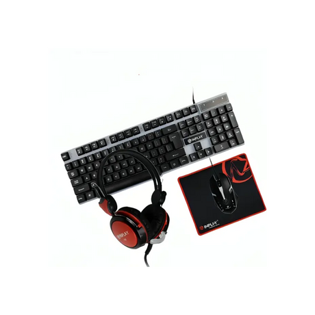InPlay STX240+ Black | White 4-in-One Combo Keyboard & Mouse Bundle