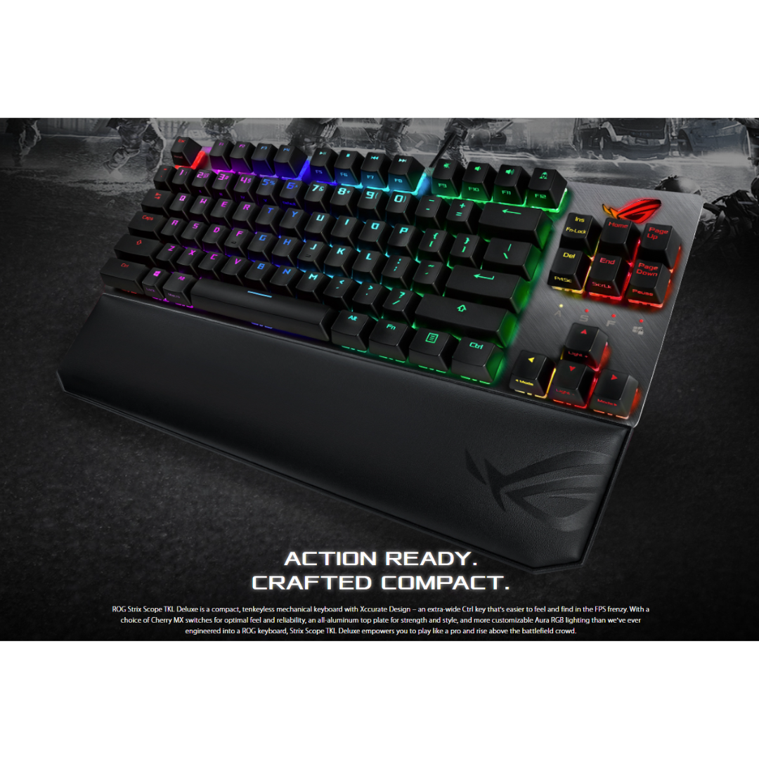 Asus ROG Strix SCOPE TKL DELUXE MECHANICAL GAMING KEYBOARD X801 ( CHERRY MX RGB RED )