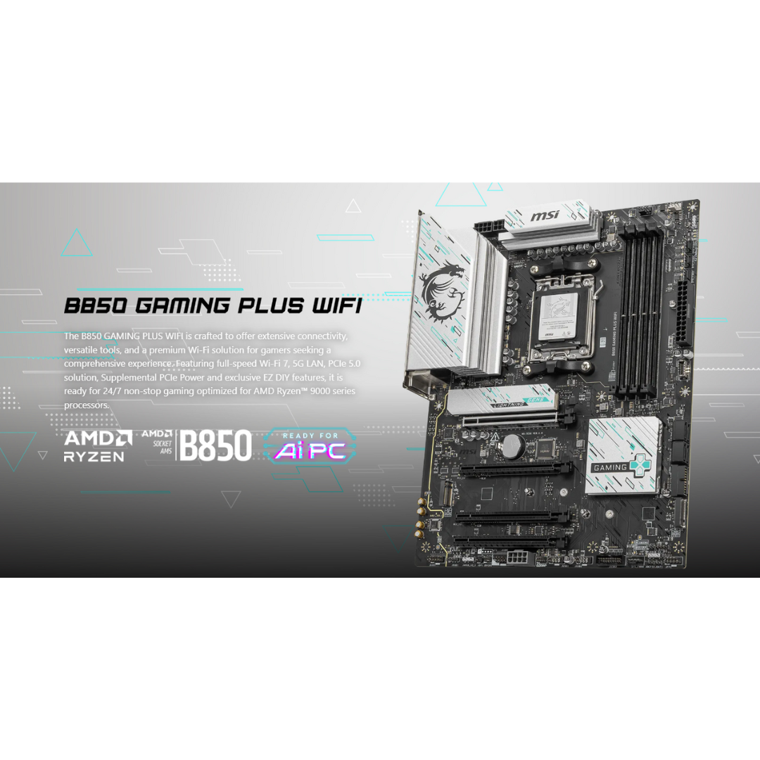 MSI B850 Gaming Plus WiFi DDR5 ATX AM5 Motherboard