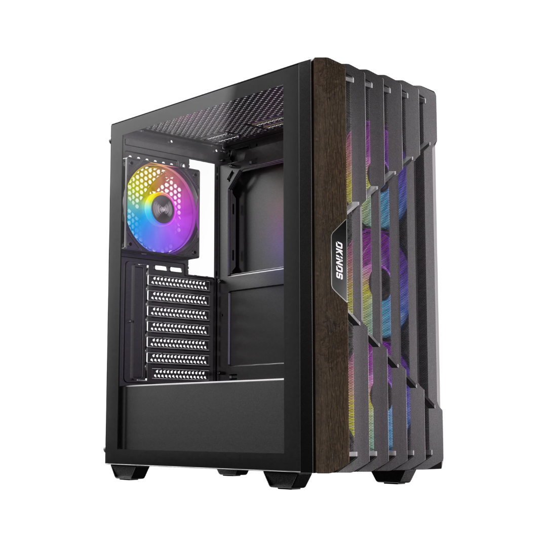 Okinos Cypress 5 ARGB Mid-Tower ATX TG Gaming PC Case w/ 4x120mm ARGB Fans
