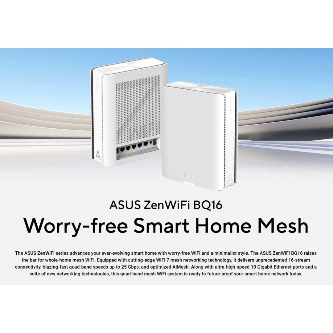 Asus ZenWiFi BQ16 2Pack Ai Mesh Router BE25000 Quad-band WiFi7
