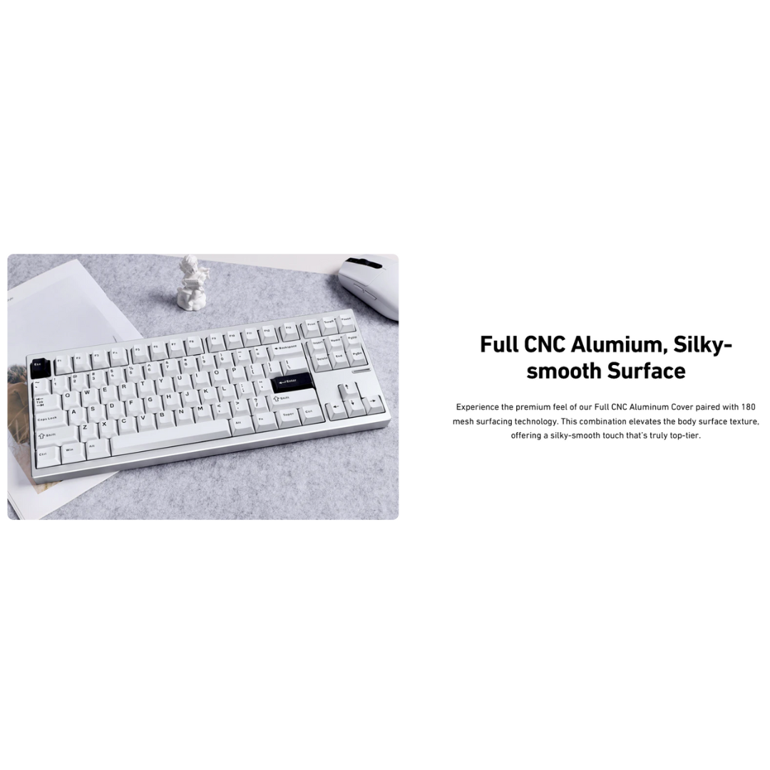 MCHOSE GX87 Max Full CNC Aluminum Custom Mechanical Keyboard - 87% Layout, Tri-mode Connectivity, 8000mAh Battery