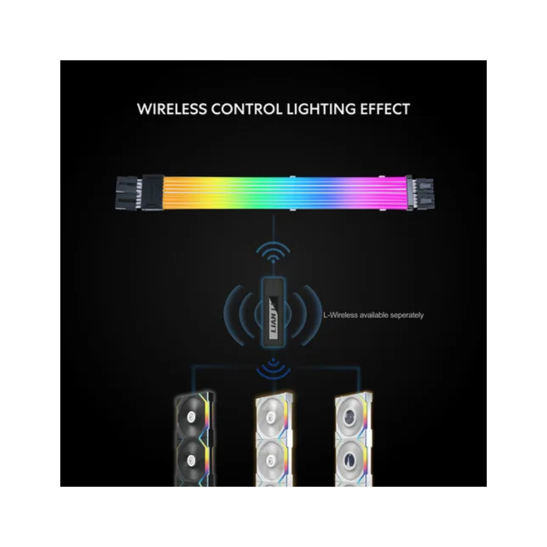 Lian-Li Strimer Wireless Dual 8P | Wireless controllable 2x 8-pin PCIe ARGB cable PW8-1W-CPU BLACK