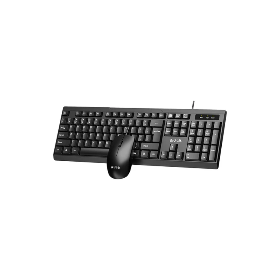 Aula AC101 USB Black Wired Keyboard and Mouse Combo