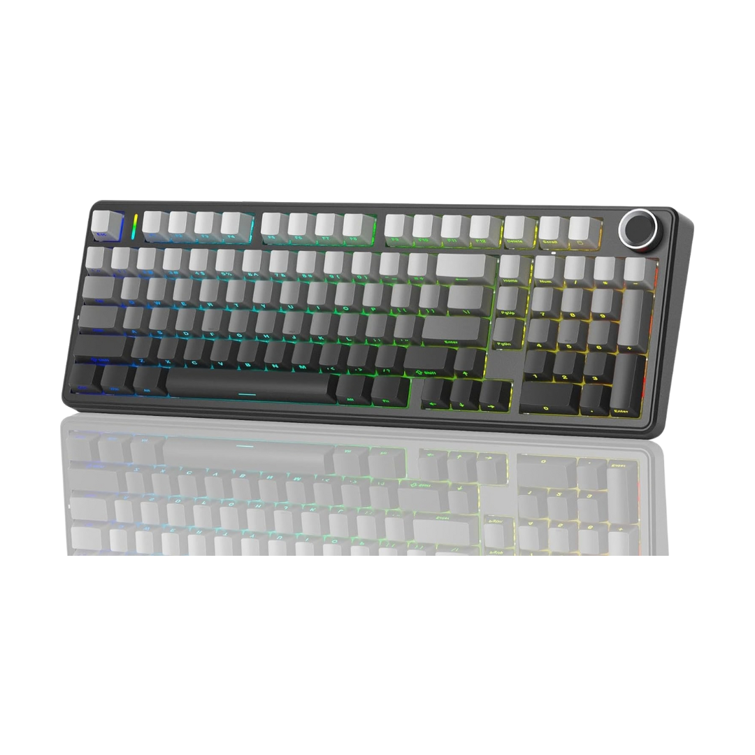 Aula F99 Pro Tri-Mode 96% 100-Key Gasket-Mounted Mechanical Keyboard with Knob (Nimbus Switch V3) (Gradient Gray)