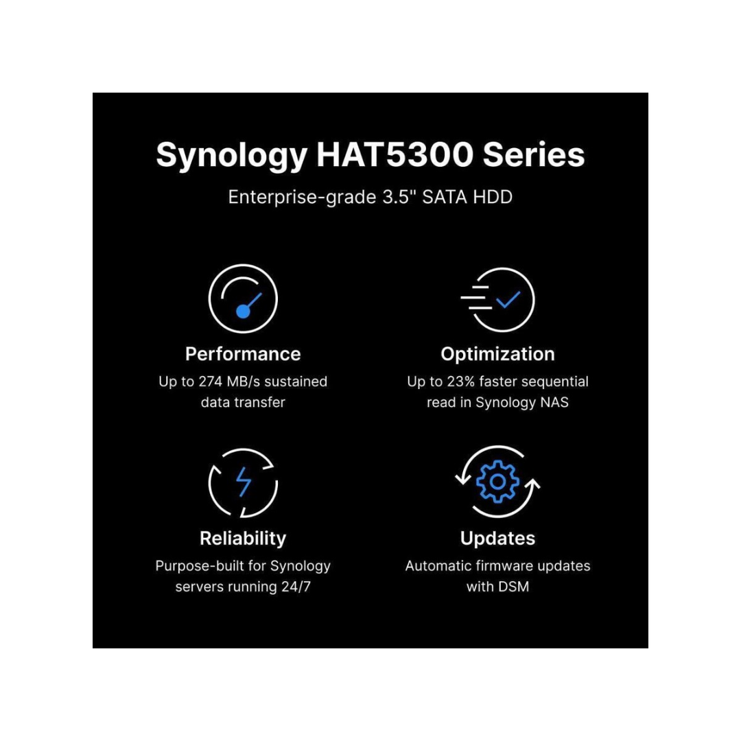 Synology Enterprise 16TB  7200rpm 3.5" SATAIII HAT5300-16T Hard Drive