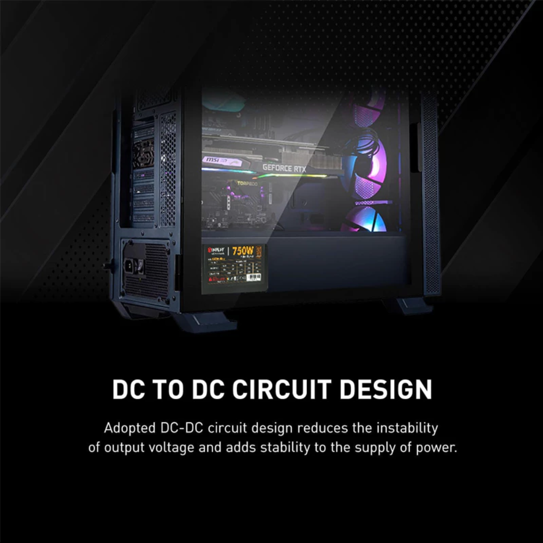 InPlay GS750 Ultra RGB 750W True Rated 80+ Bronze Power Supply (Black | White)