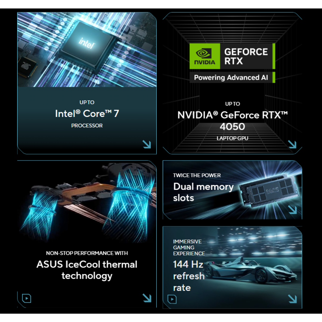 Asus Gaming V3607VU-RP076W 16" FHD IPS | I5-210H | 8GB DDR5 |  512GB SSD | RTX 4050 | Windows 11 Home | Asus Backpack