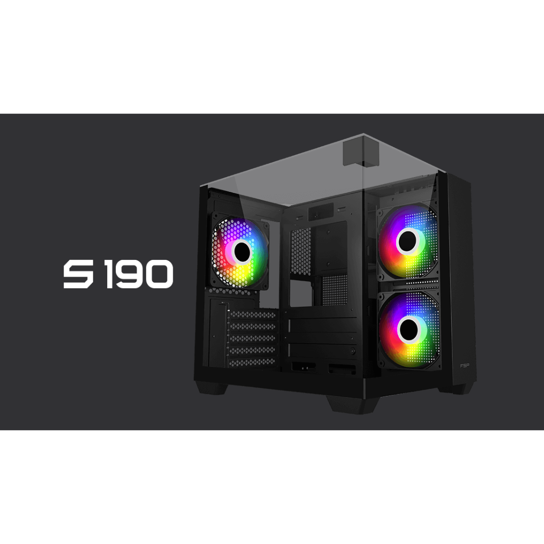 FSP S190-BA aRGB Black mATX Gaming PC Case