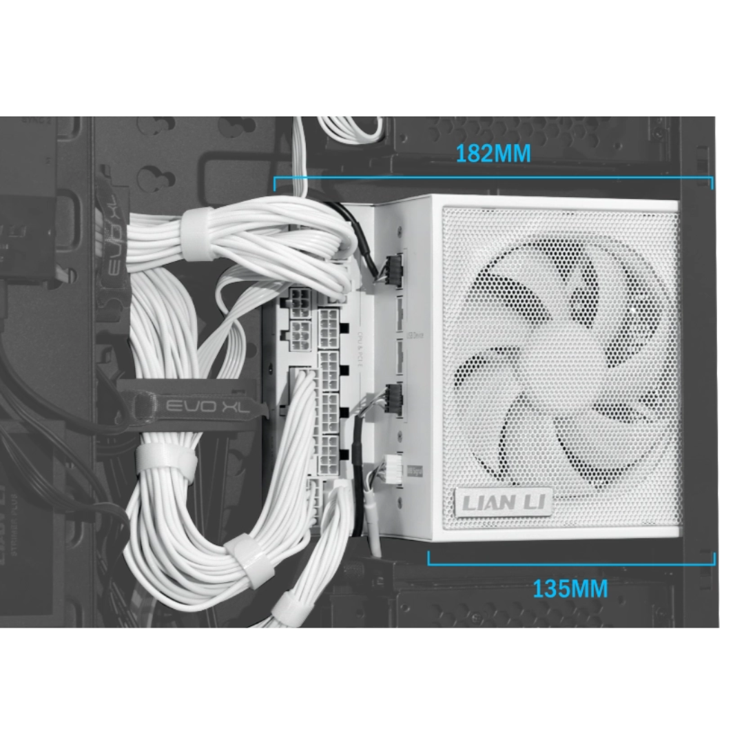Lian Li Edge 850 Platinum 850W PSU EG0850 White Full Modular ATX3.1 PCIe5.1 L-shape for dual chamber