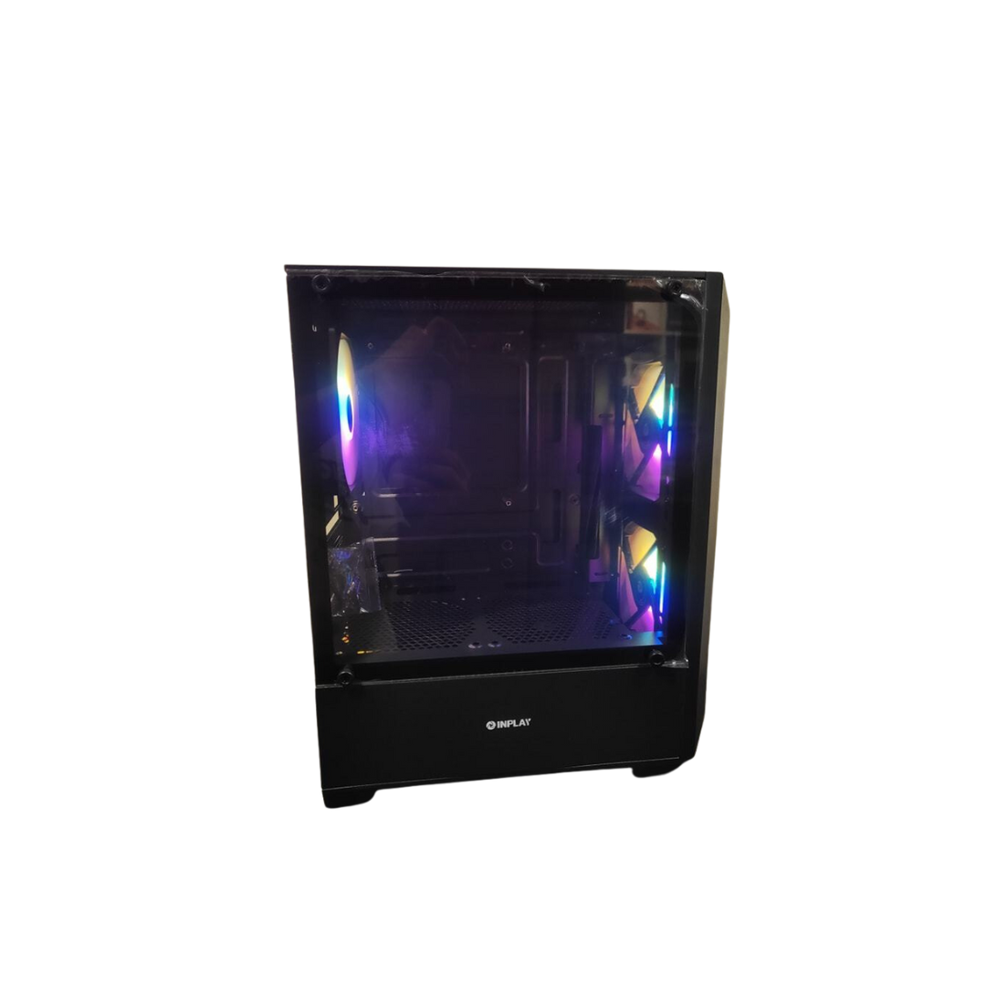 Inplay Meta A200 Black Micro ATX PC Case with 3 Rainbow Fans
