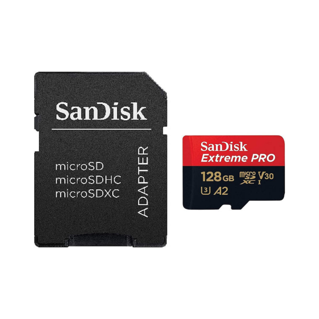 SANDISK Extreme Pro 128GB 200MB/S MICROSDXC UHS-1 Card With Adapter SDSQXCD-128G-GN6MA