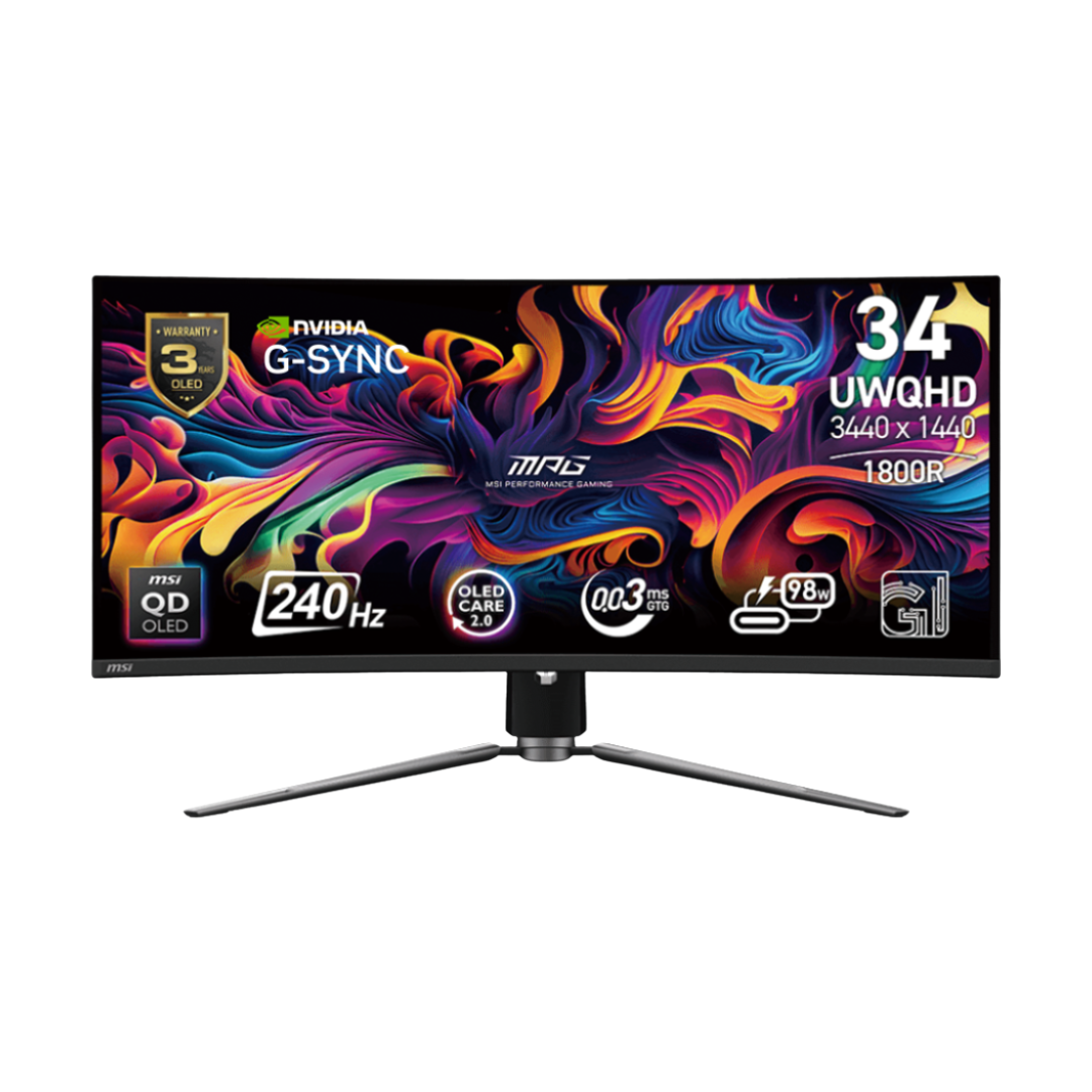 MSI MPG 341CQPX QD-OLED 34" 240Hz UWQHD 3440x1440 0.03ms GTG Curved Gaming Monitor