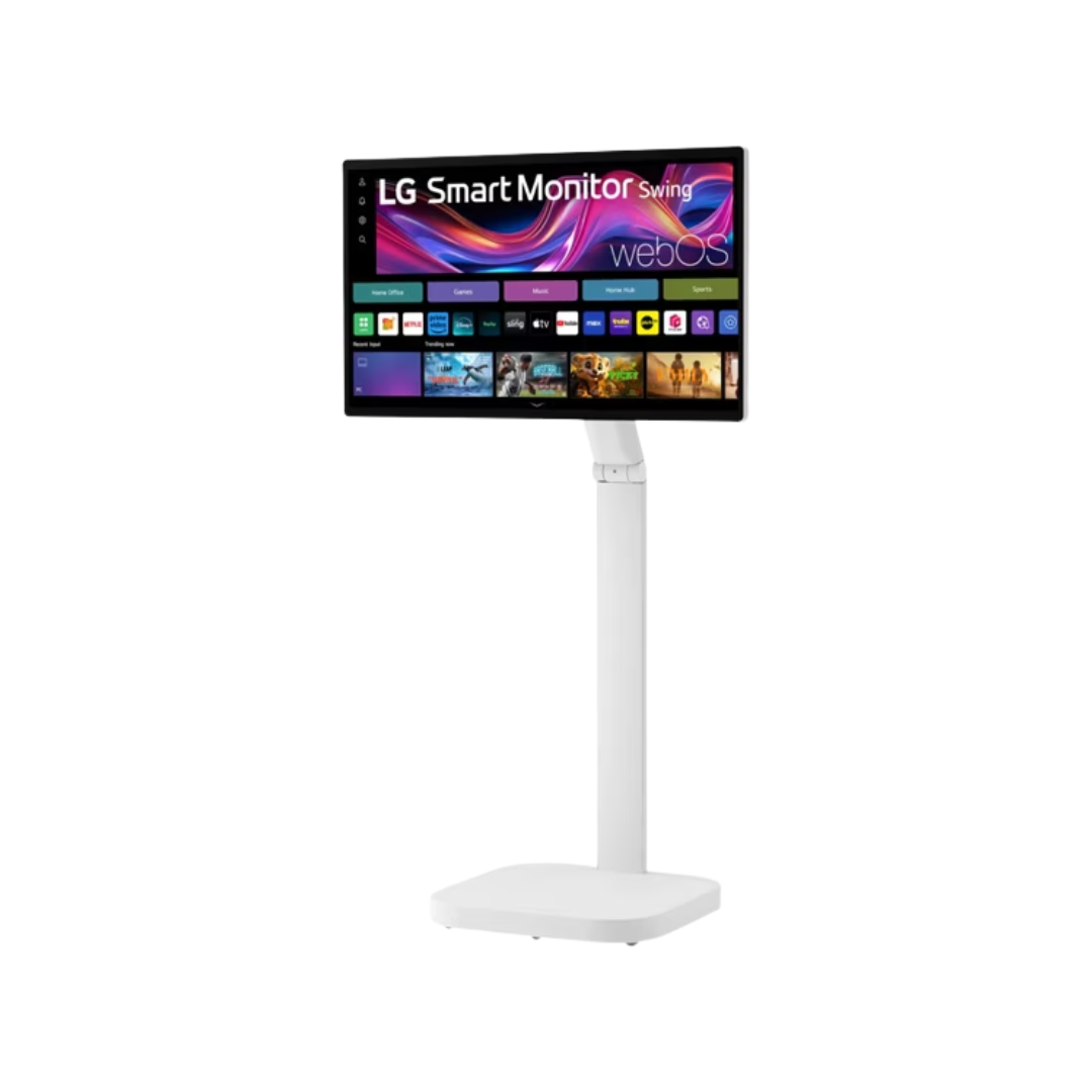 LG 32U889SA-W 32" IPS 4K UHD Touchscreen Smart Monitor Swing with Tilt, Height, Swivel, and Portrait Mode with wheels
