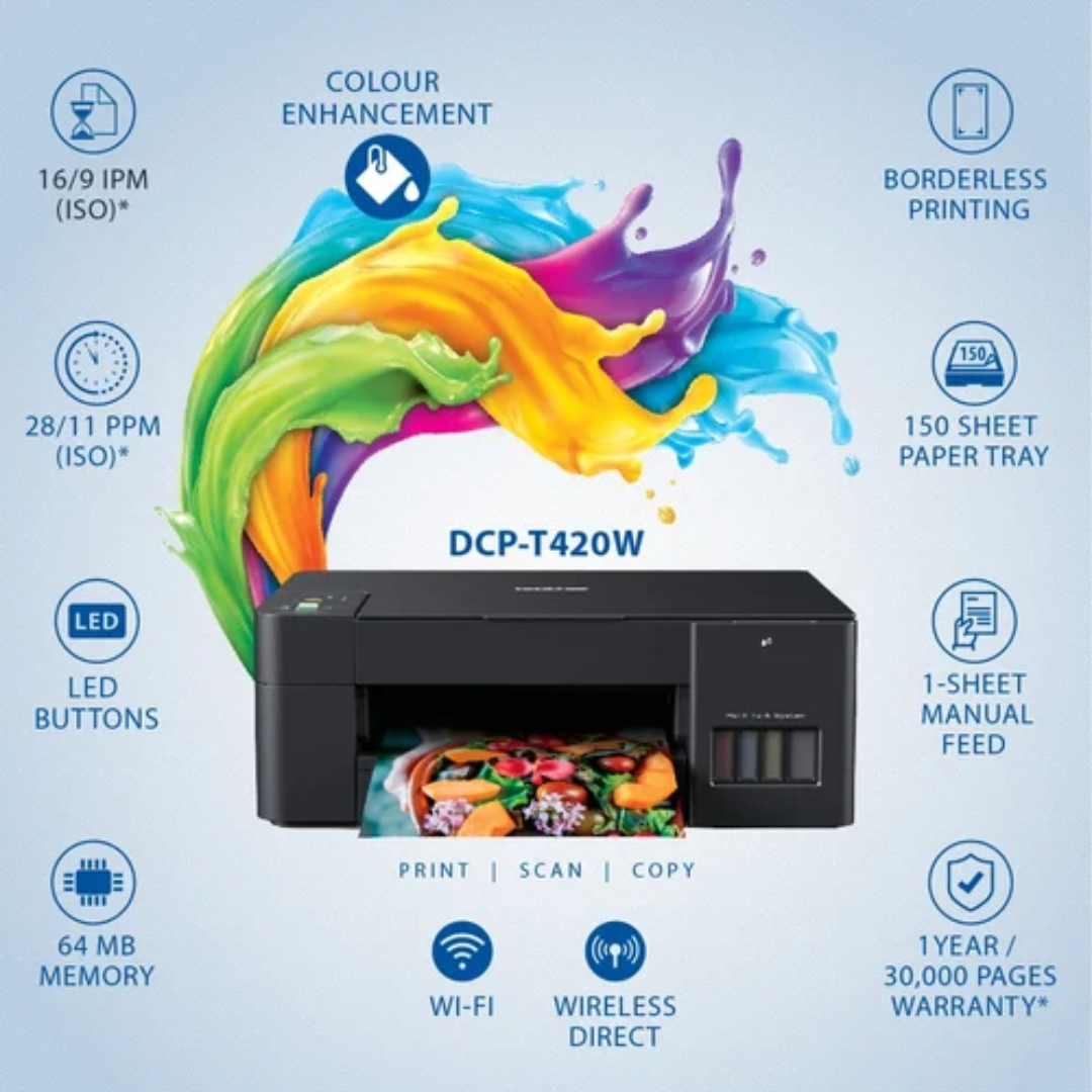 Brother DCP-T430W 3-in-1 Ink Tank Printer