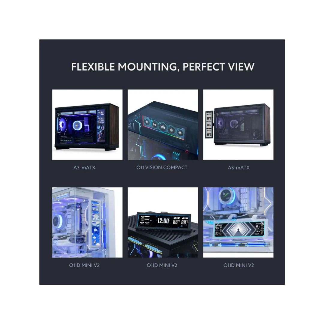 Lian Li 8.8" Universal Screen for PC - Adjustable Mounting for Any Computer Setup