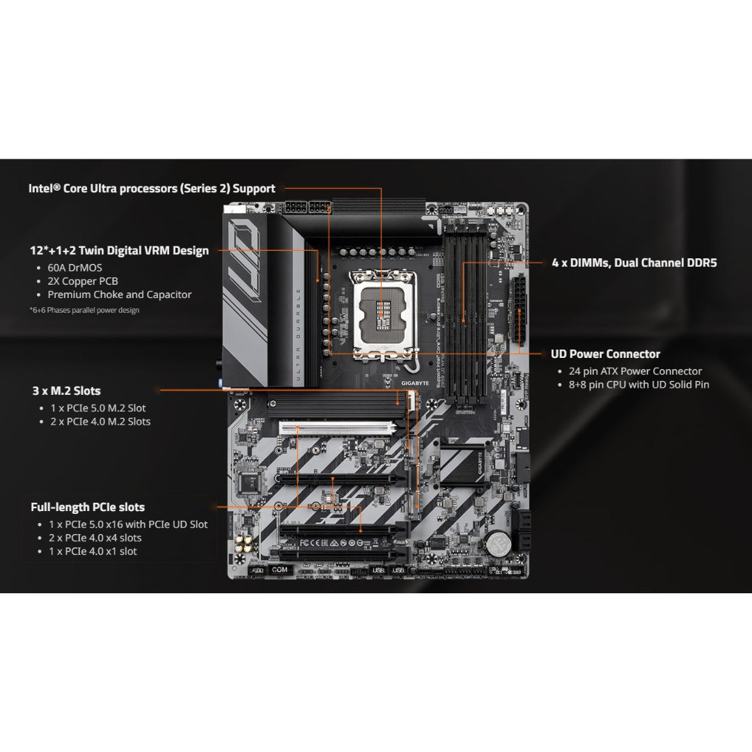 Gigabyte Z890 UD WiFi6E 4*D5 ATX LGA1851 Motherboard