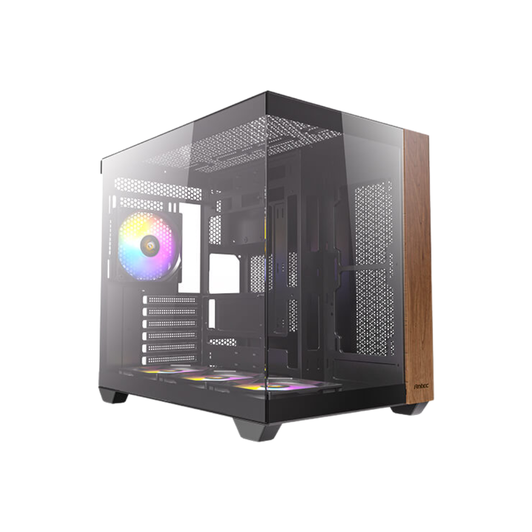 Antec CX800 Wood aRGB TG ATX dual chamber Case with 4x120mm USB3 1C 1A