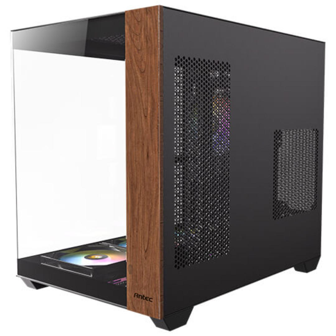 Antec CX800 Wood aRGB TG ATX dual chamber Case with 4x120mm USB3 1C 1A
