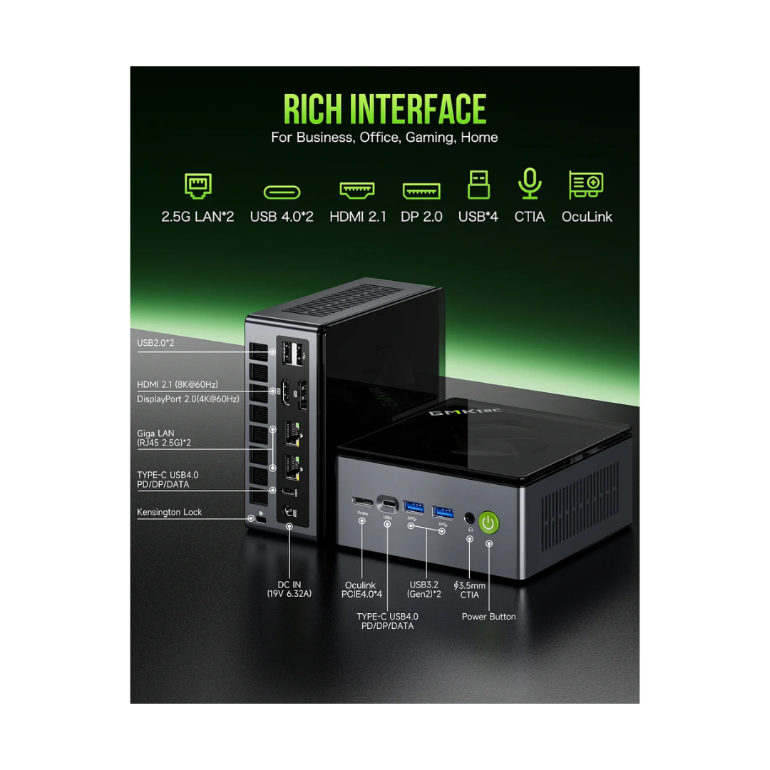 GMKtec M7 Pro NucBox Mini PC (Black) - AMD Ryzen 9 Pro 6950H | 16GB DDR4 | 1TB M.2 | AMD Radeon 680M | Windows 11 Pro