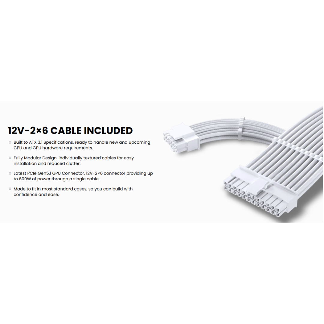 Phanteks AMP GH-1000 80+ PLATINUM ATX3.1 Power Supply P1000GH-WT01