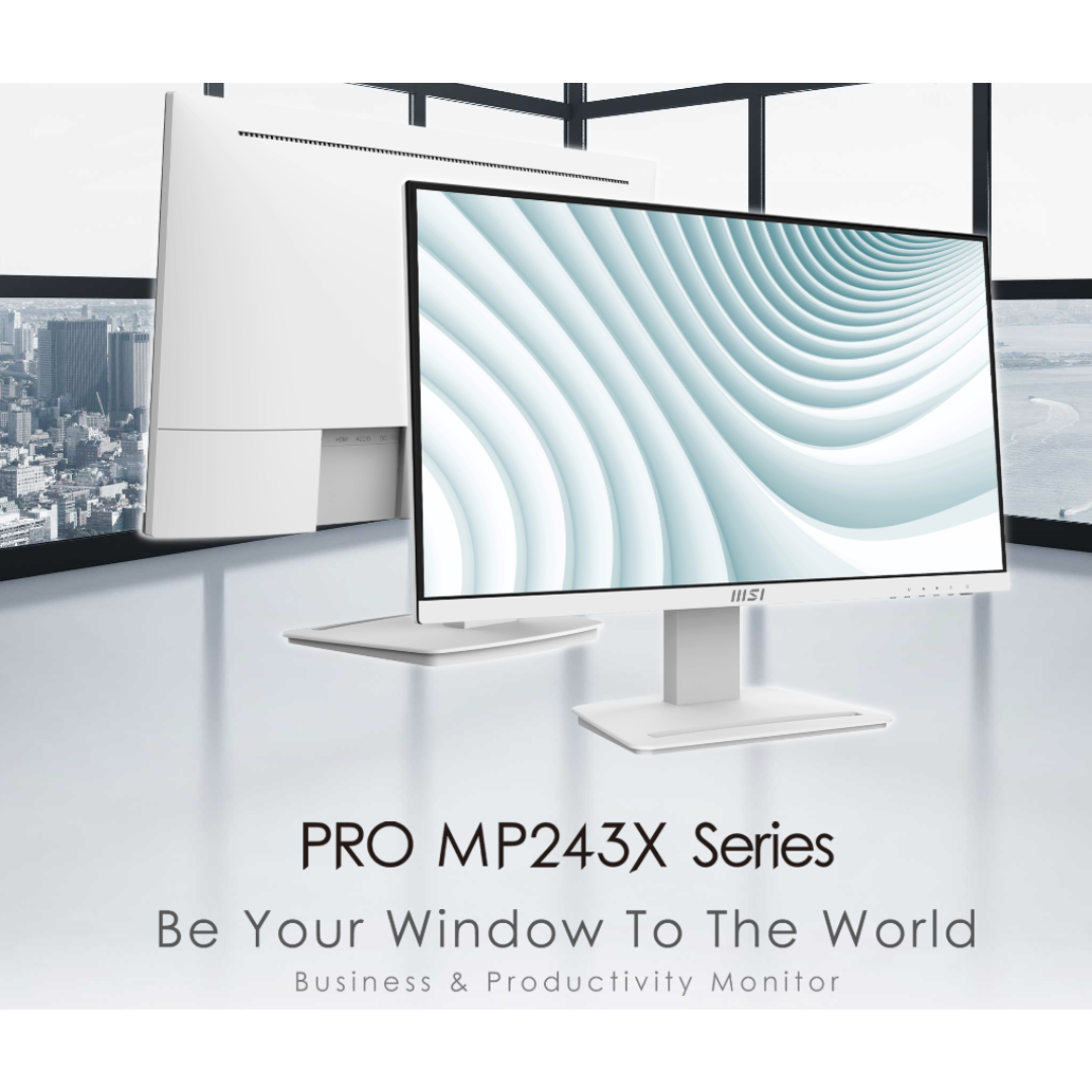 MSI Pro MP243XW 23.8" White IPS 100Hz FHD 1ms MPRT Business & Productivity Monitor