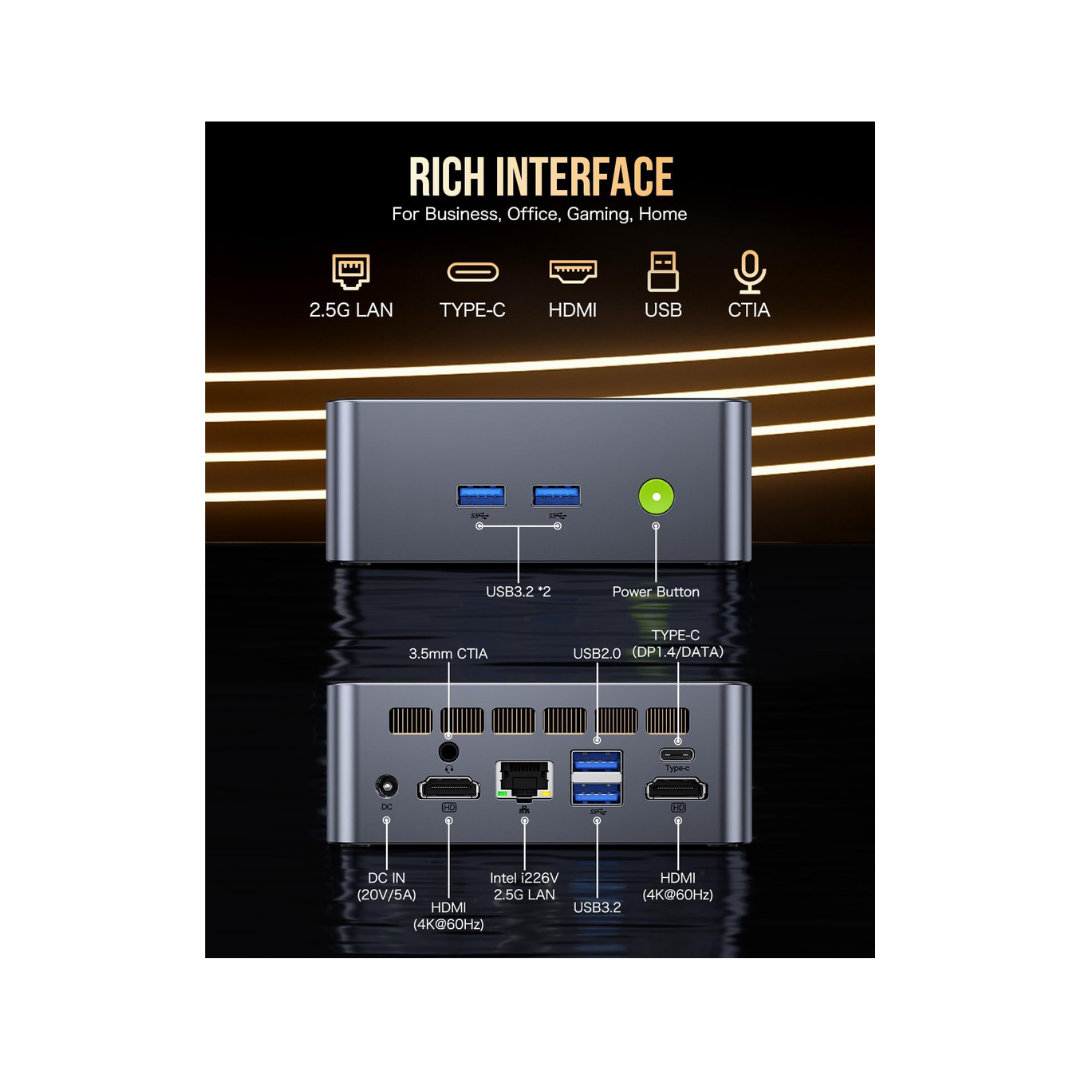 GMKtec M3 Plus NucBox Mini PC (Black) - Intel i9-12900K | 32GB DDR4 | 1TB M.2 | WiFi 6 | 2.5G | Windows 11 Pro